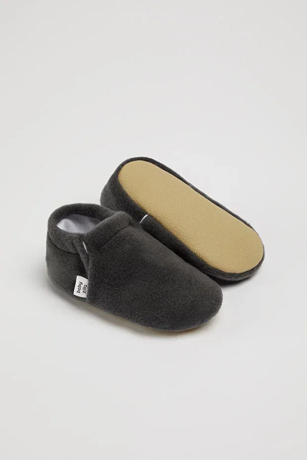 Детские пинетки из флиса на плоской подошве Babyzilla, Dark Anthracite — фото 2