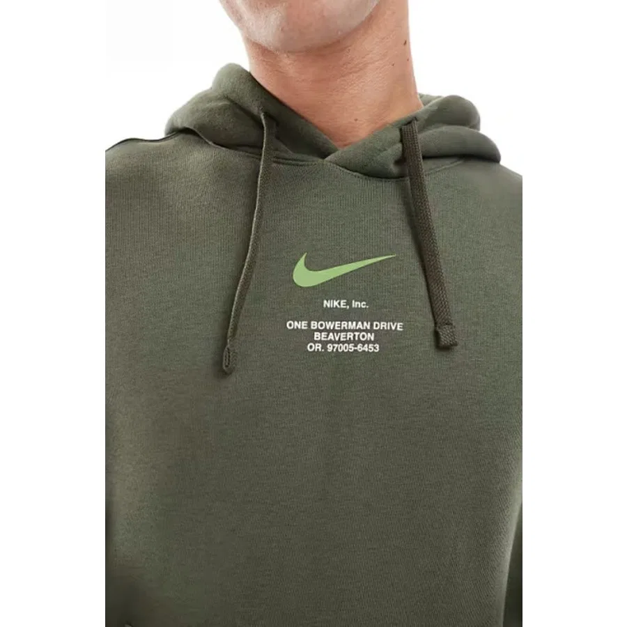 Худи спортивное с графическим принтом Swoosh Clup Swoosh Graphic Hoodie Nike, Темно-зеленый — фото 3