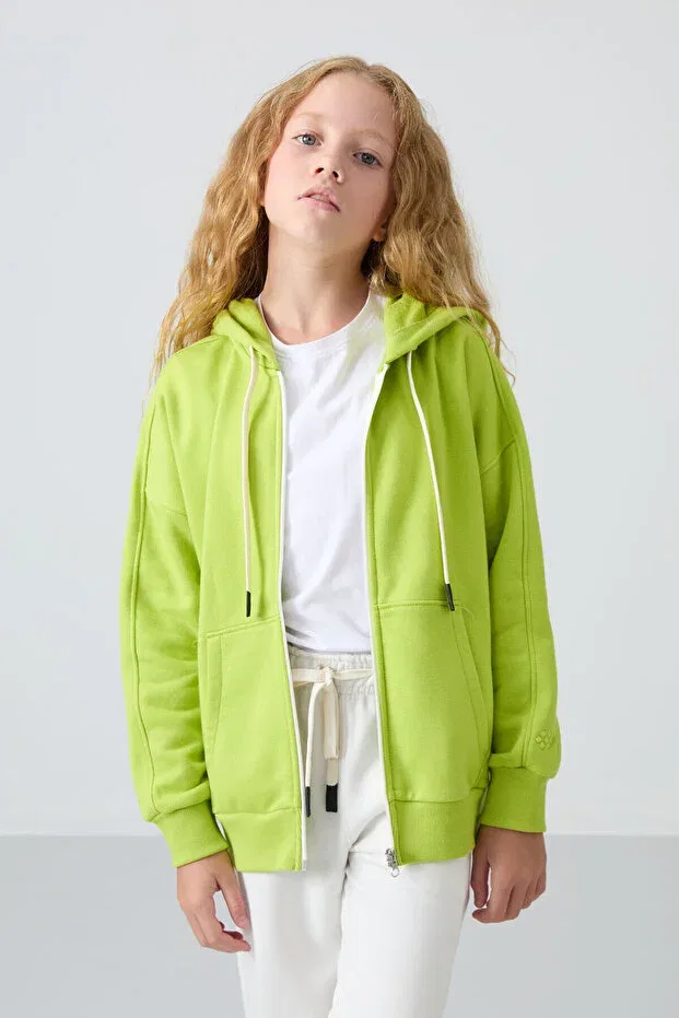 Детские свитшот для девочек с вышивкой Tommy Life, Lime Green — фото 3