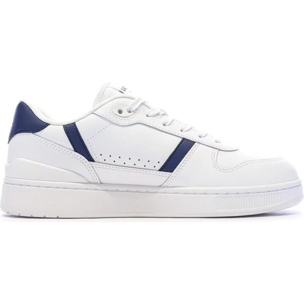Детские кроссовки кожаные на шнуровке T-Clip Lacoste, White Blue — фото 2