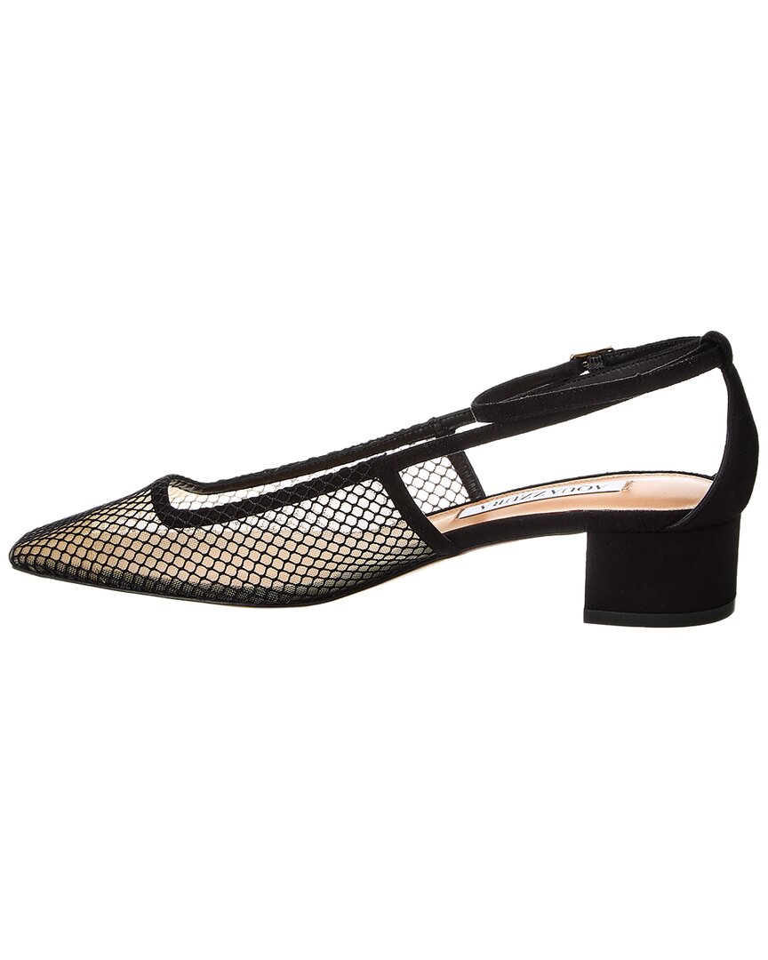 Туфли-лодочки Aquazzura Forbidden Love 35 из замши и сетки, черный — фото 2
