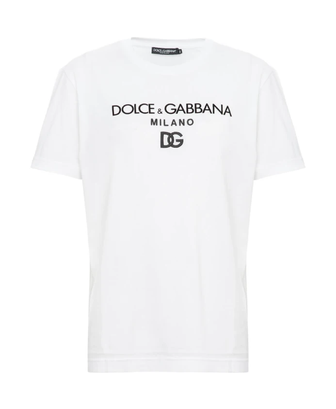 

Повседневная хлопковая футболка черного цвета Dolce & Gabbana, белый