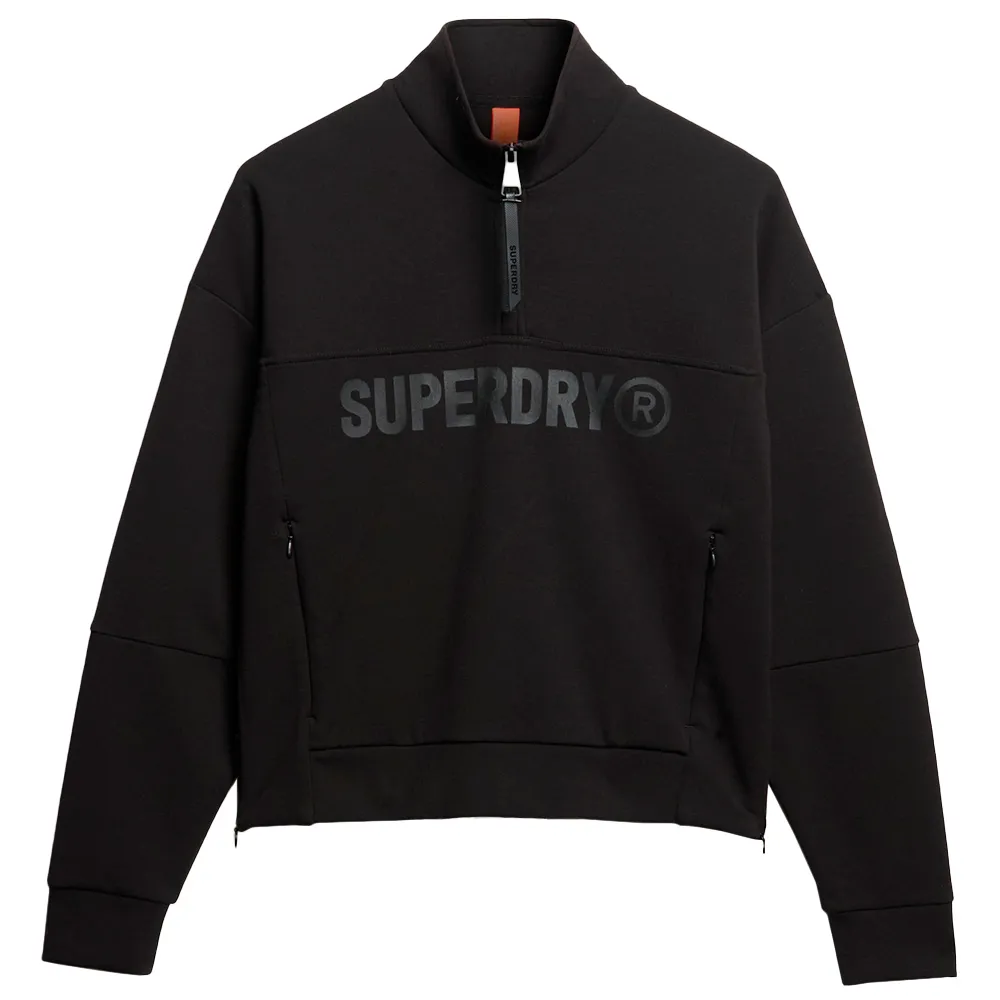 

Толстовка Superdry Active Tech Logo Relaxed half zip, черный