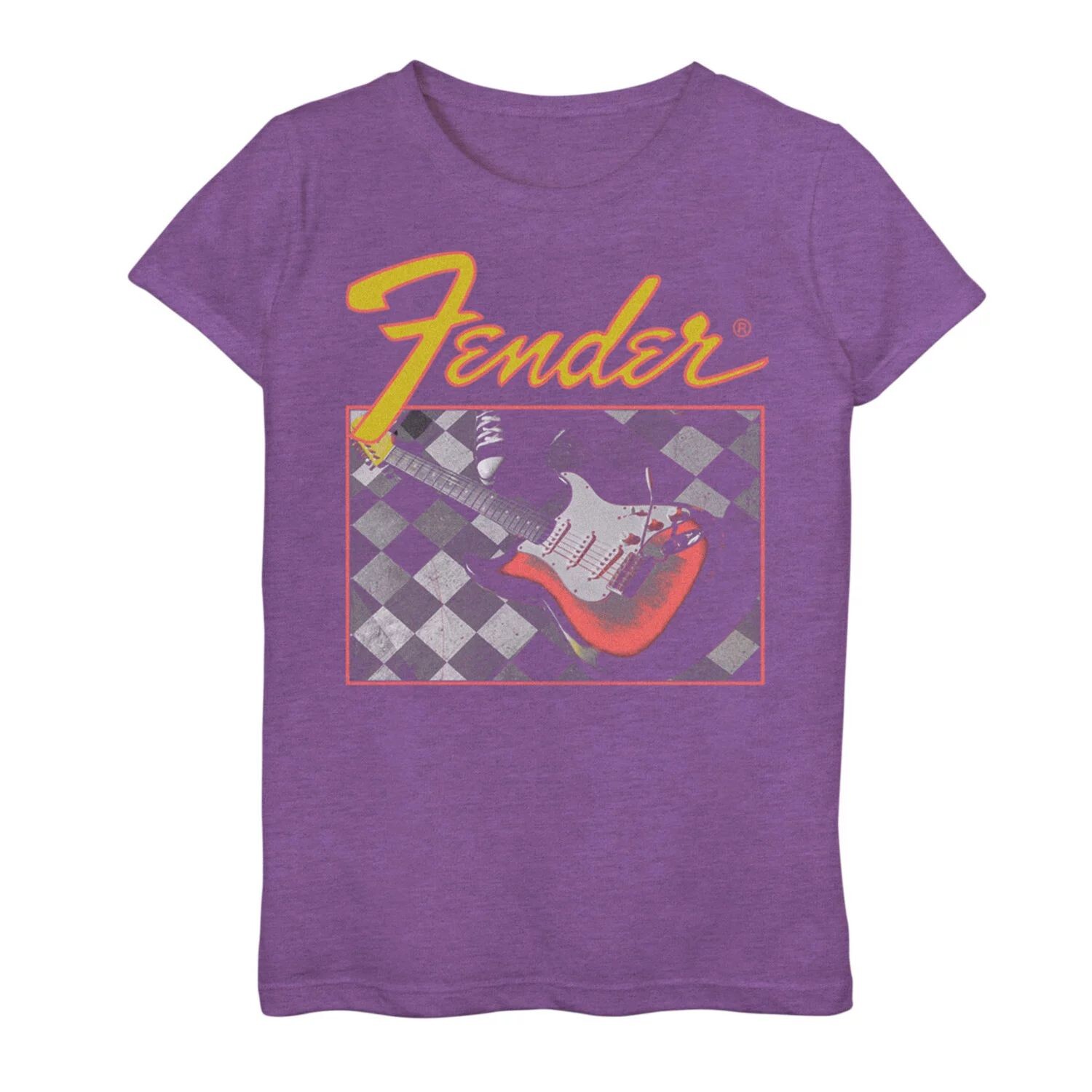 

Футболка Fender Guitar Checkers для девочек 7–16 лет Licensed Character