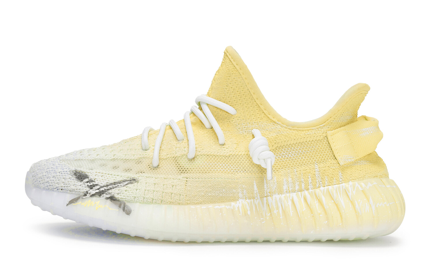 Кроссовки adidas originals Yeezy Boost 350 V2 Lifestyle Shoes Unisex Low-top White/Yellow, белый/желтый — фото 2
