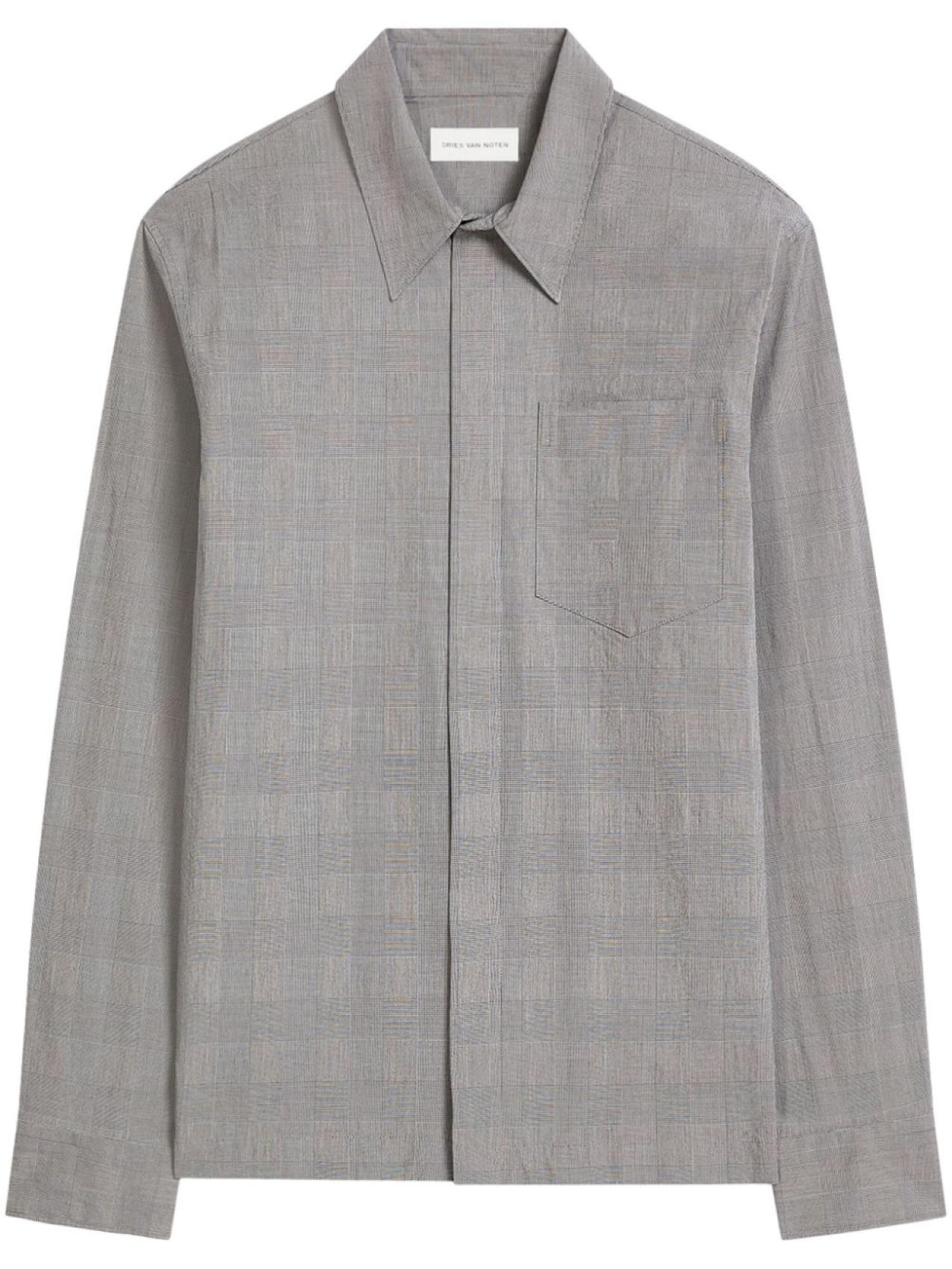 

DRIES VAN NOTEN клетчатая рубашка, серый