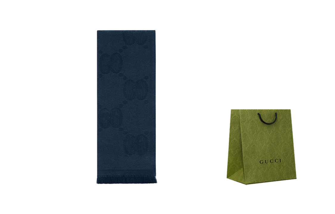 

GUCCI Вязаный шарф унисекс морской синий, Shopping Bag