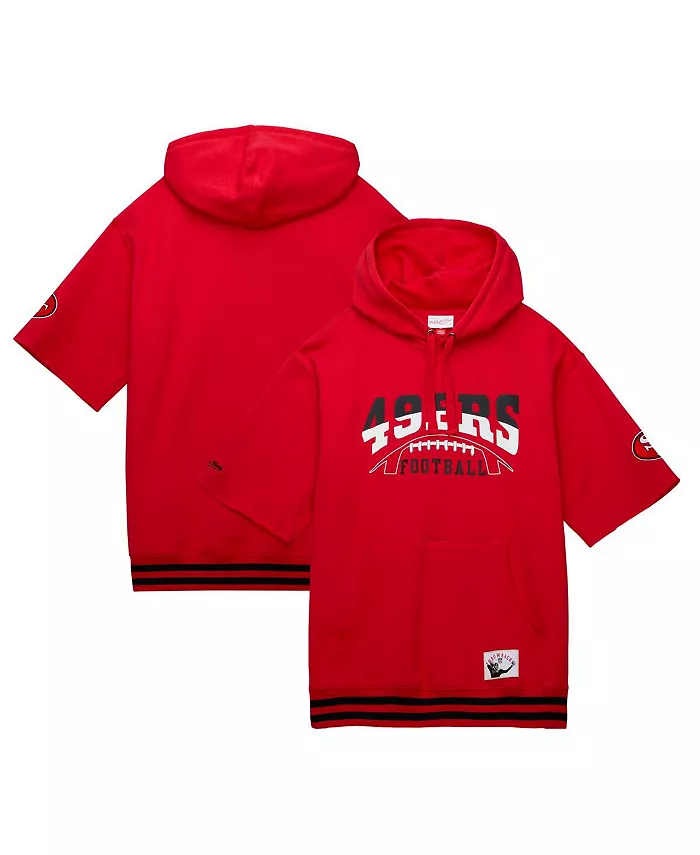 

Мужская красная толстовка с капюшоном и короткими рукавами San Francisco 49ers Pre-Game Mitchell & Ness