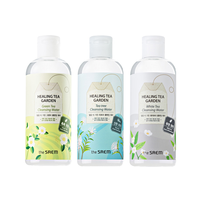 The Saem Очищающая вода с чайным деревом, белым и зеленым чаем для снятия макияжа, нежное очищение 300мл+300мл+300мл — фото 2