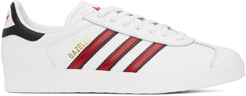 

Белые кроссовки Gazelle Adidas Originals, Core white/Better scarlet/Core black