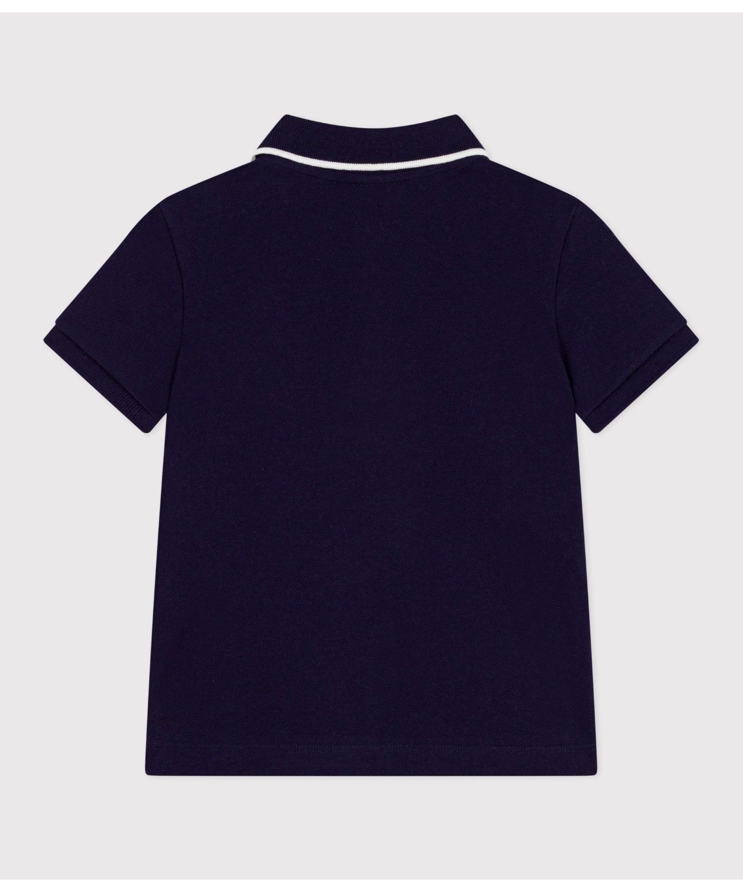 Рубашка-поло с короткими рукавами из трикотажа пике PETIT BATEAU, Blue — фото 2