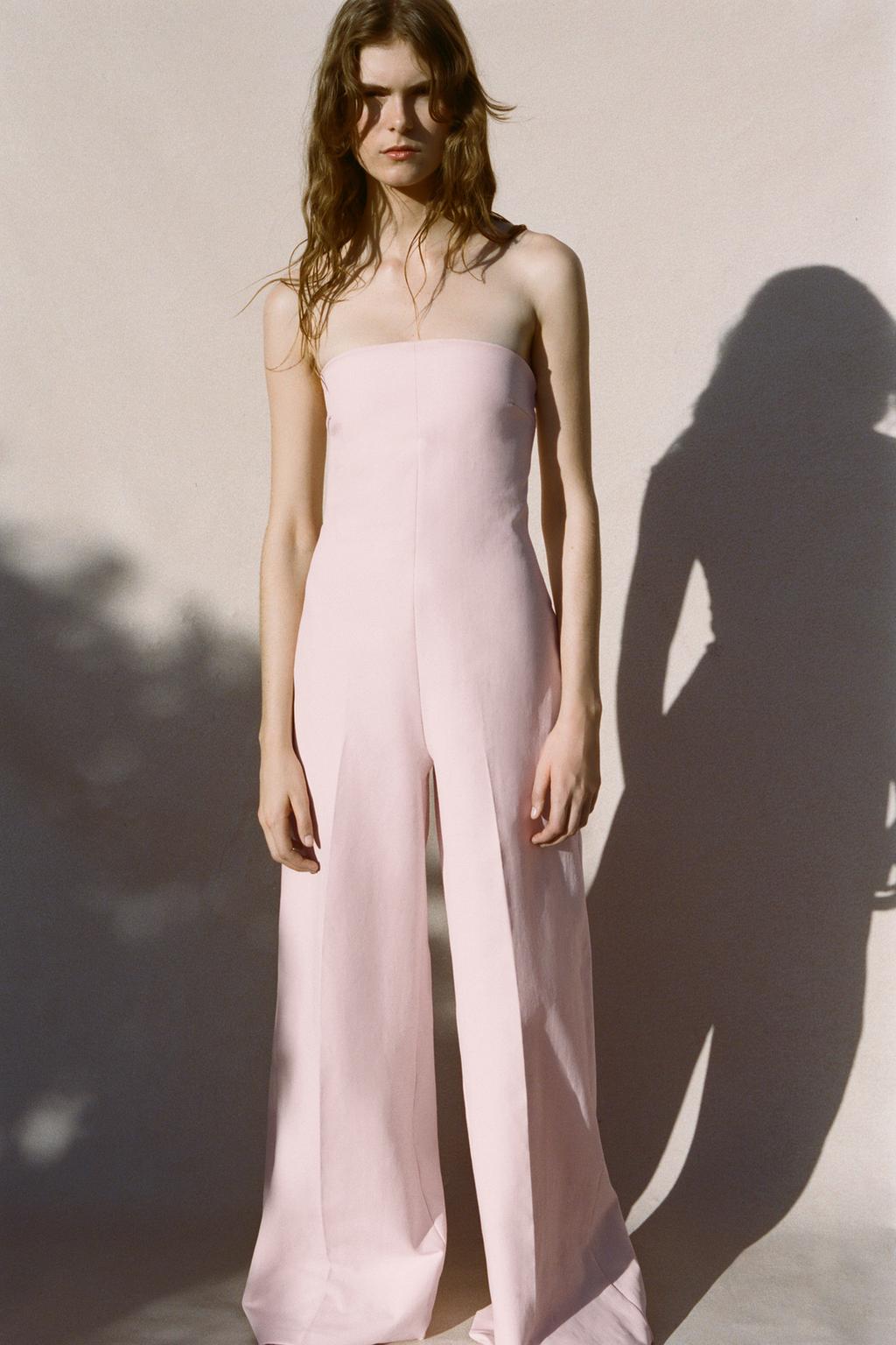 

Комбинезон без бретелек ZARA, цвет Light pink