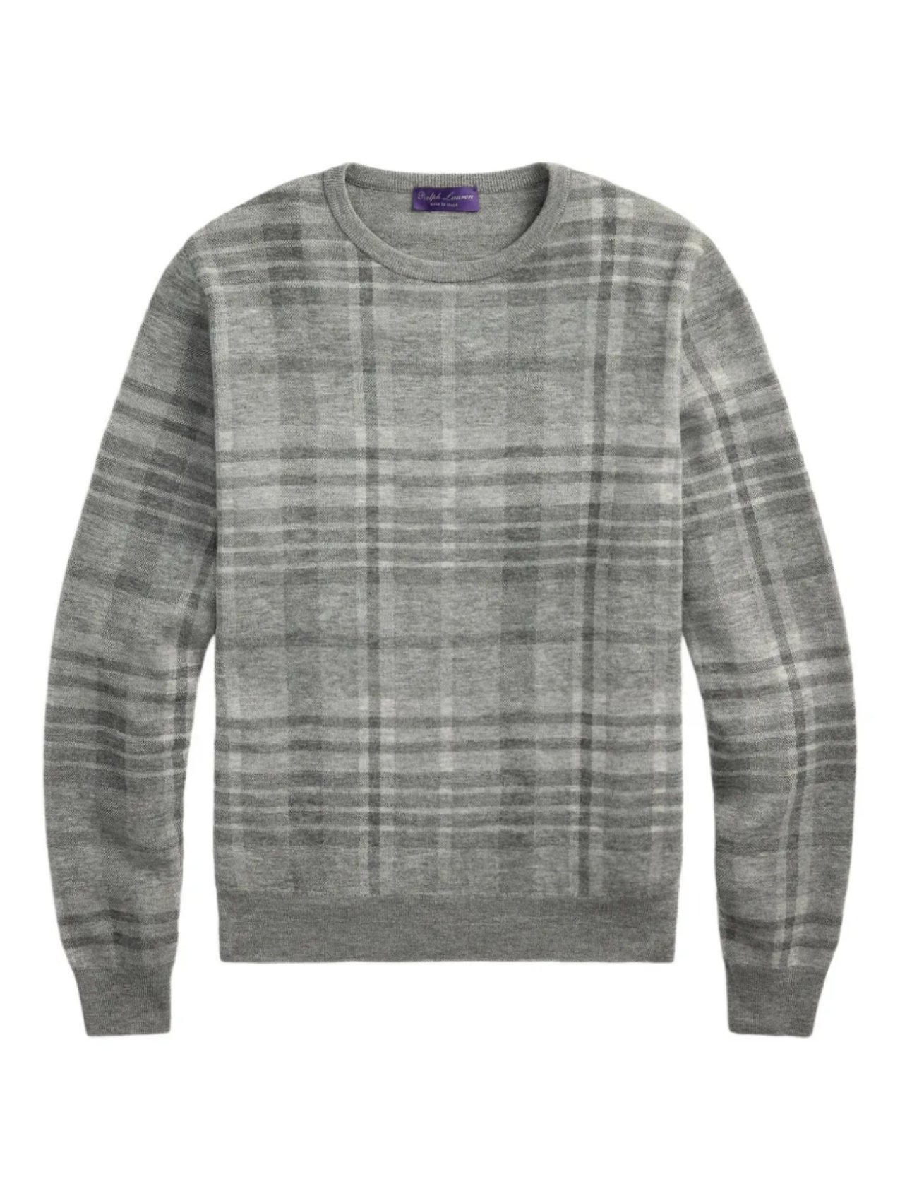 

Ralph Lauren Purple Label клетчатый топ с круглым вырезом, серый