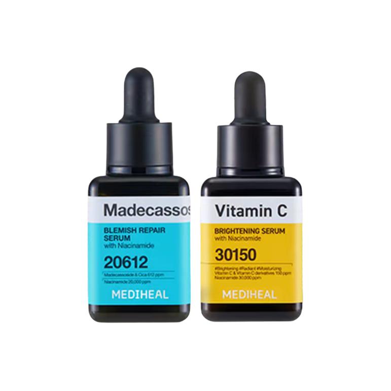 

Сыворотка с гиалуронатом натрия и маслом чайного дерева для увлажнения и питания 40мл+40мл MEDIHEAL, two-piece set: centella asiatica purifying repairing serums 40ml+vitamin brightening serums 40ml