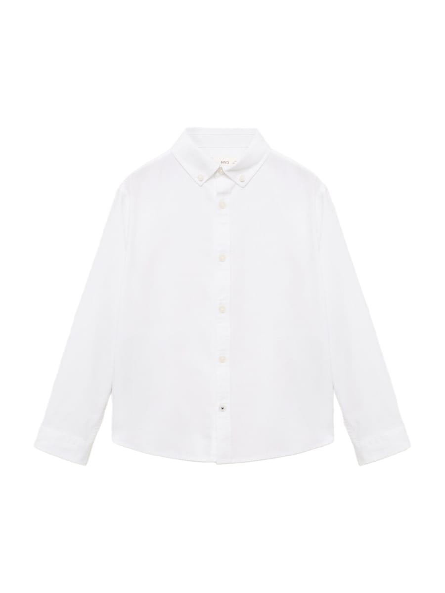 

Рубашка на пуговицах классического кроя MANGO KIDS, белый
