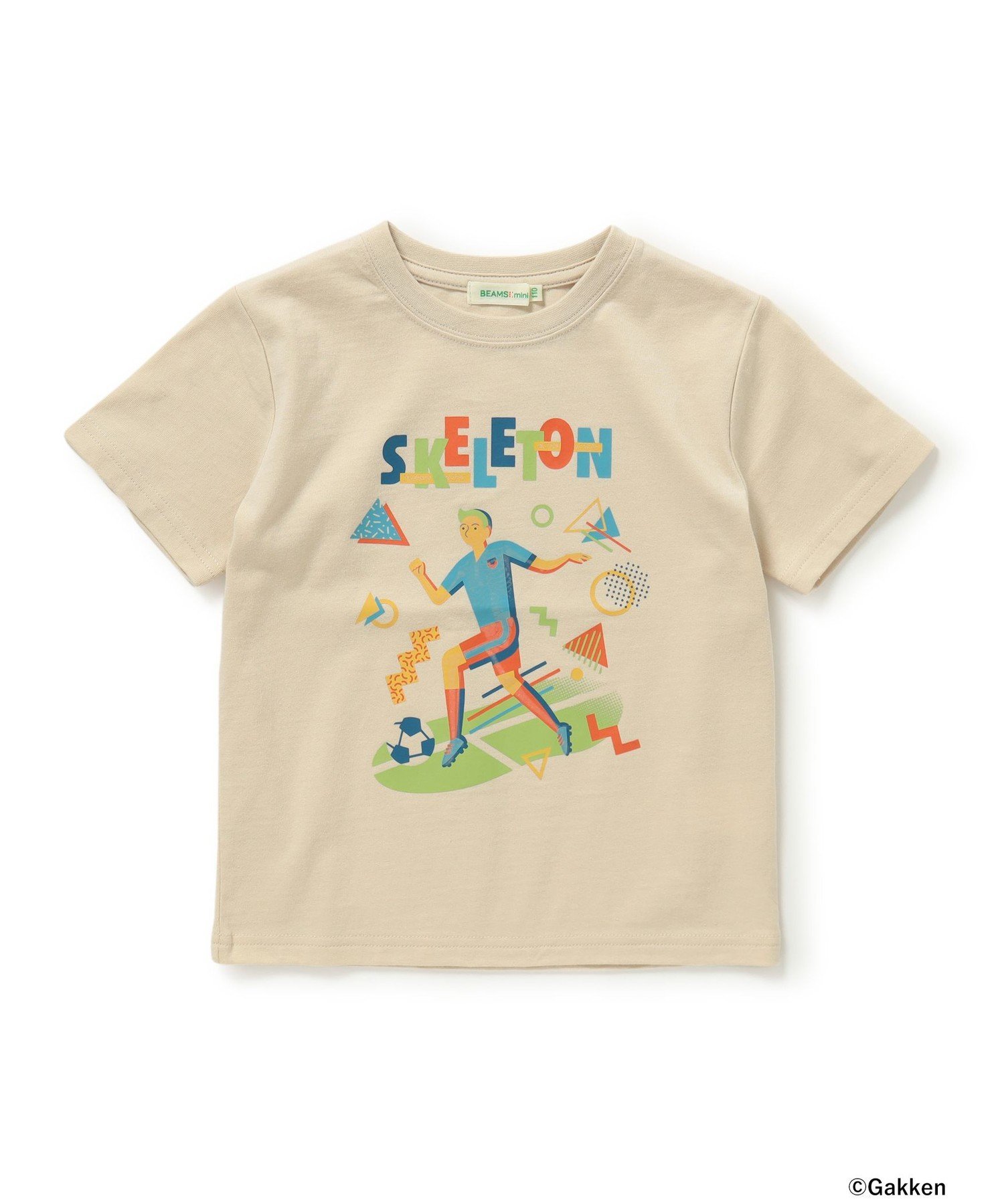Миниатюрная футболка Gakken Illustrated LIVE Human Body (100-150 см) BEAMS mini, Skeleton柄
