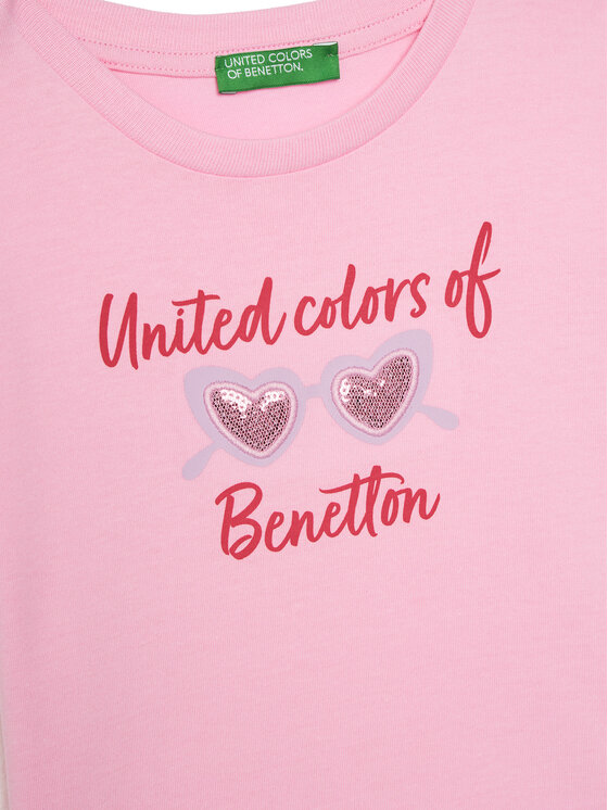 Футболка обычного кроя 3I1XG10JB United Colors Of Benetton, розовый — фото 3