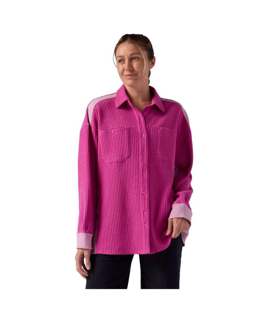

Женская рубашка с вафельной текстурой на пуговицах Backcountry, Rose violet