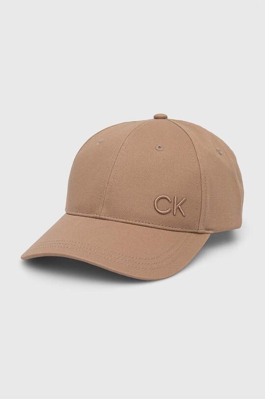 

Хлопковая бейсболка Calvin Klein, коричневый
