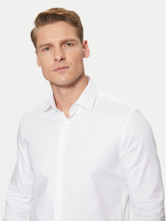 Рубашка облегающего кроя K10K113851 Calvin Klein, белый — фото 4