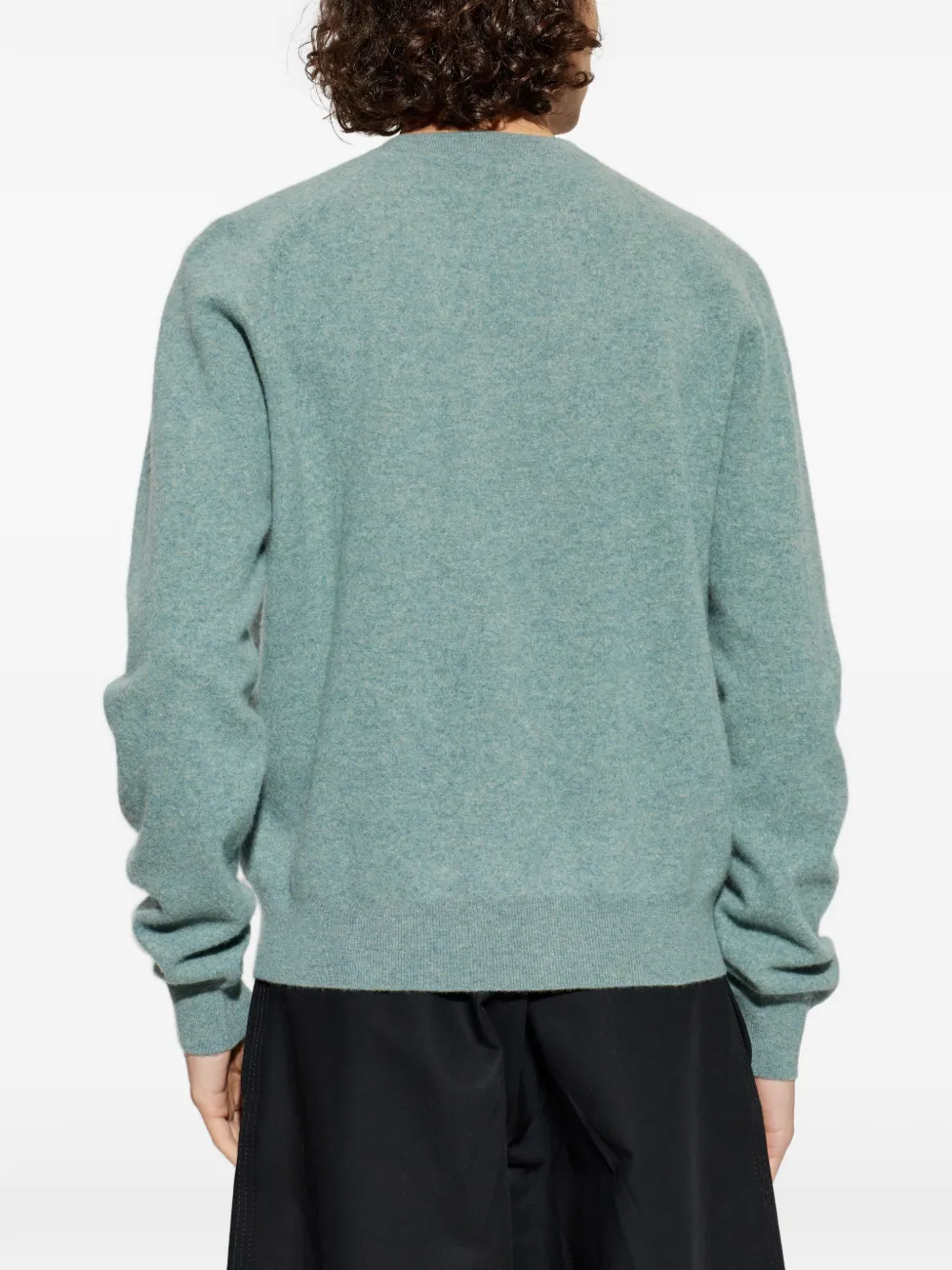 Шерстяной свитер с круглым вырезом Alexander Mcqueen, синий — фото 4