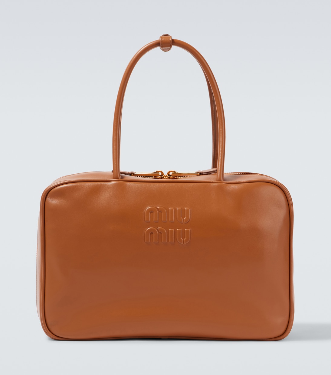 

Кожаная сумка-тоут Beau Large Miu Miu, Cognac