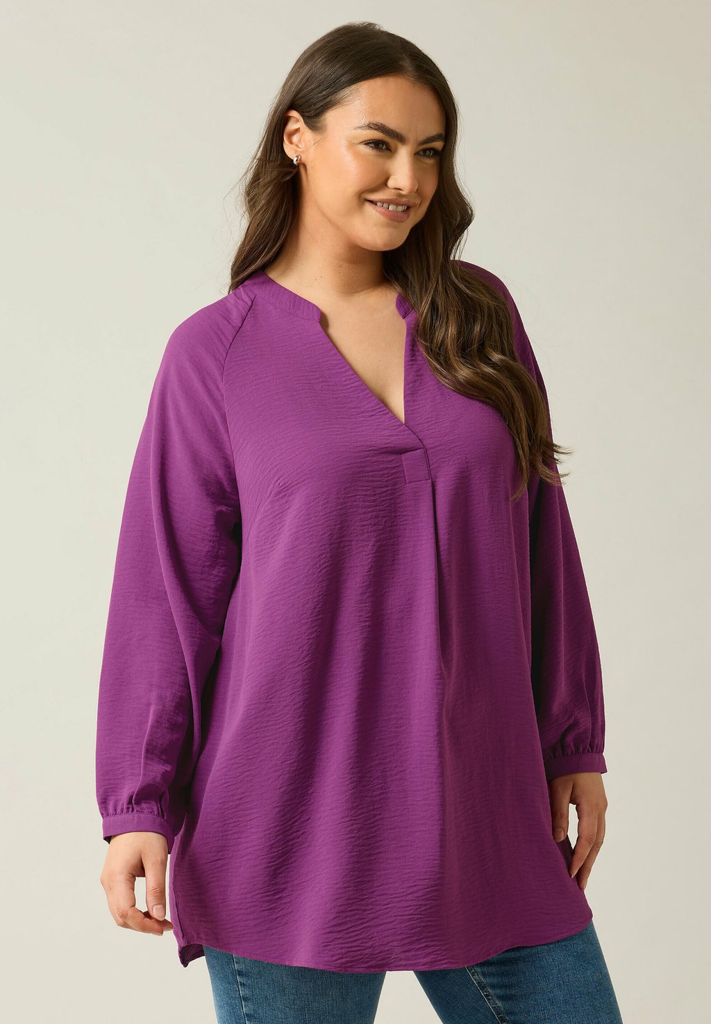 

Блуза NOTCH NECK LONG SLEEVE Evans, фиолетовый