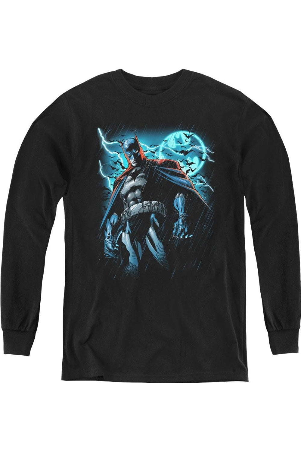 

Футболка с длинным рукавом Batman Stormy Knight для детей Gildan, черный