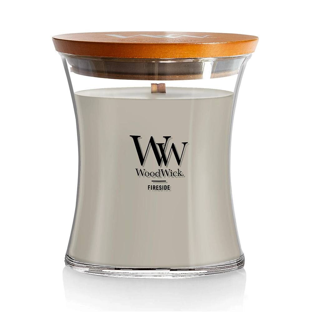 

Свеча WoodWick Fireside среднего размера «Песочные часы», серый