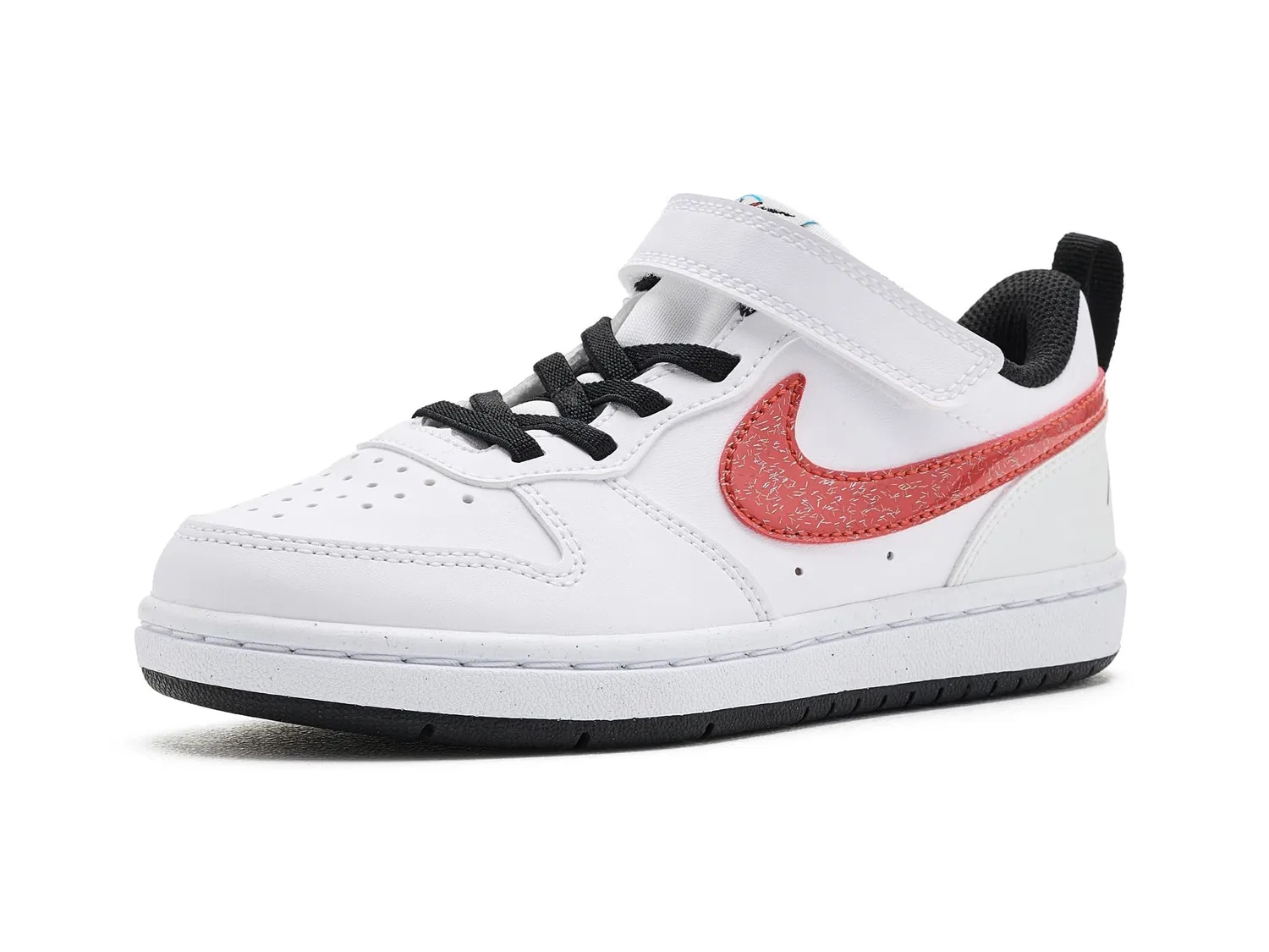 Кроссовки Court Borough Low (для маленьких детей) Nike Kids, White/Current Blue/Picante Red/Barely Volt/Laser Orange/Black