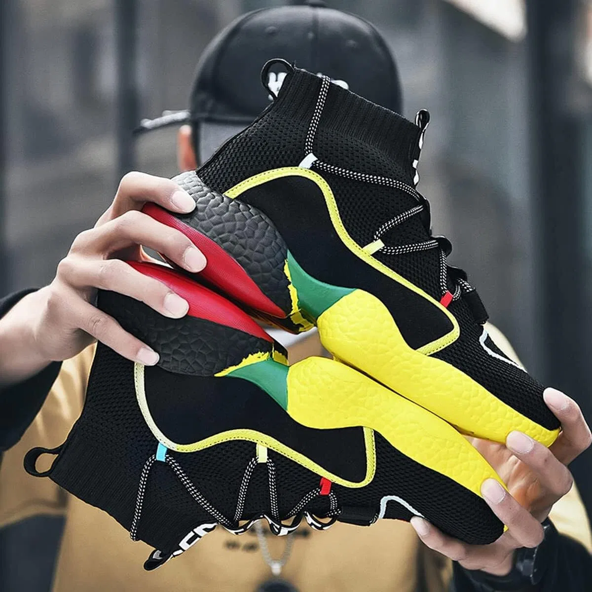Детские кроссовки для девочек и мальчиков Спортивные Solastride, Black Yellow — фото 2