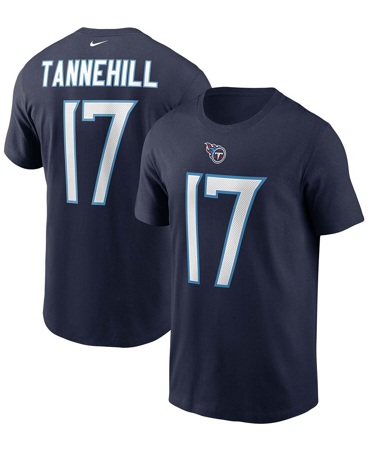 

Мужская футболка ryan tannehill navy tennessee titans с именем и номером Nike, синий