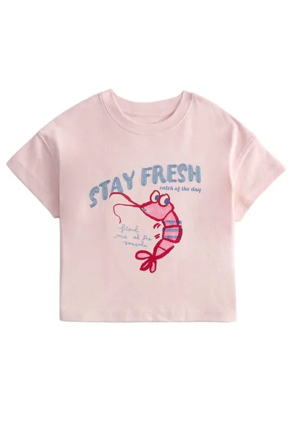 Футболка с принтом животных Marks & Spencer, Pink Mix, розовый