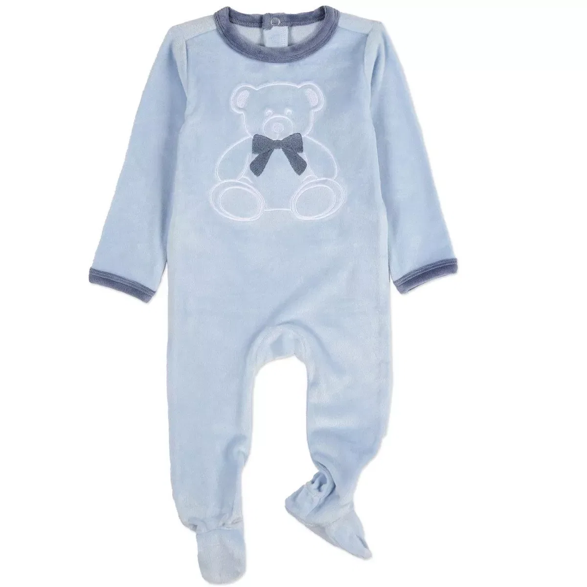Детское боди-комбинезон с длинным рукавом Teddy Snuggles NEWBORN, Pearl Blue