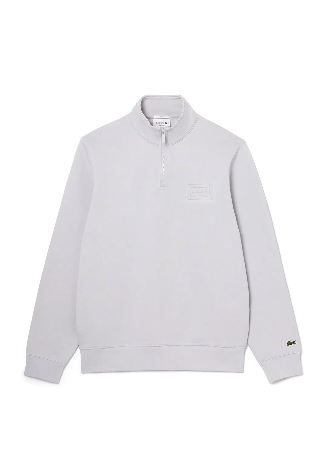 Свитшот Lacoste Classic Fit Gri-ACZ, полузастежка, серый