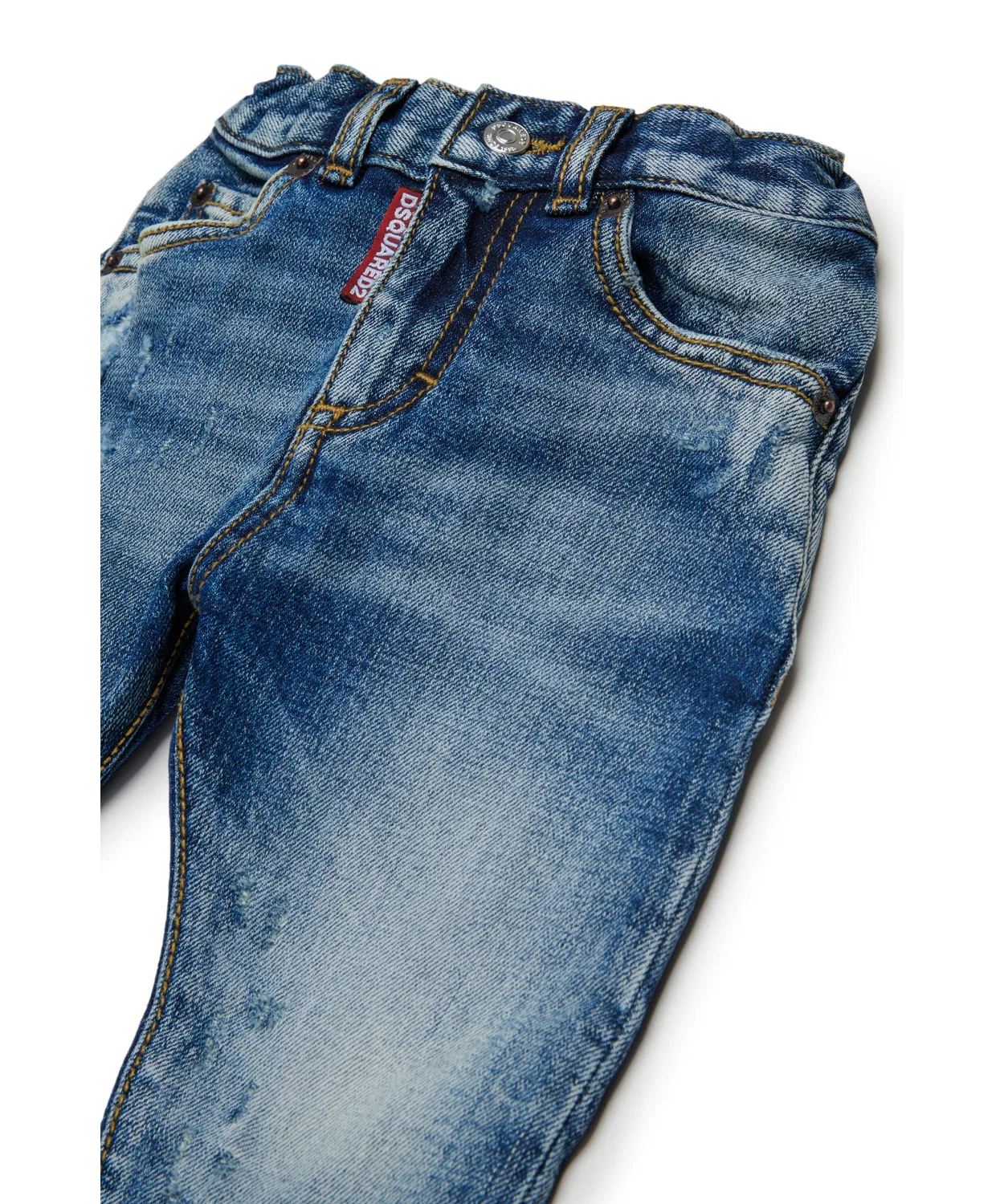Детские джинсы с потертостями DSQUARED2, Indigo Blue — фото 3