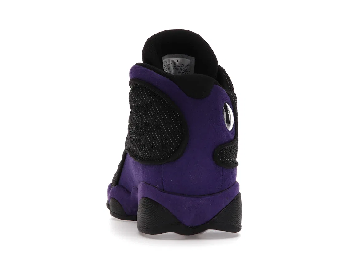 Детские кроссовки с верхом из замши и кожи Jordan 13 Retro, Black/Court Purple-White — фото 4