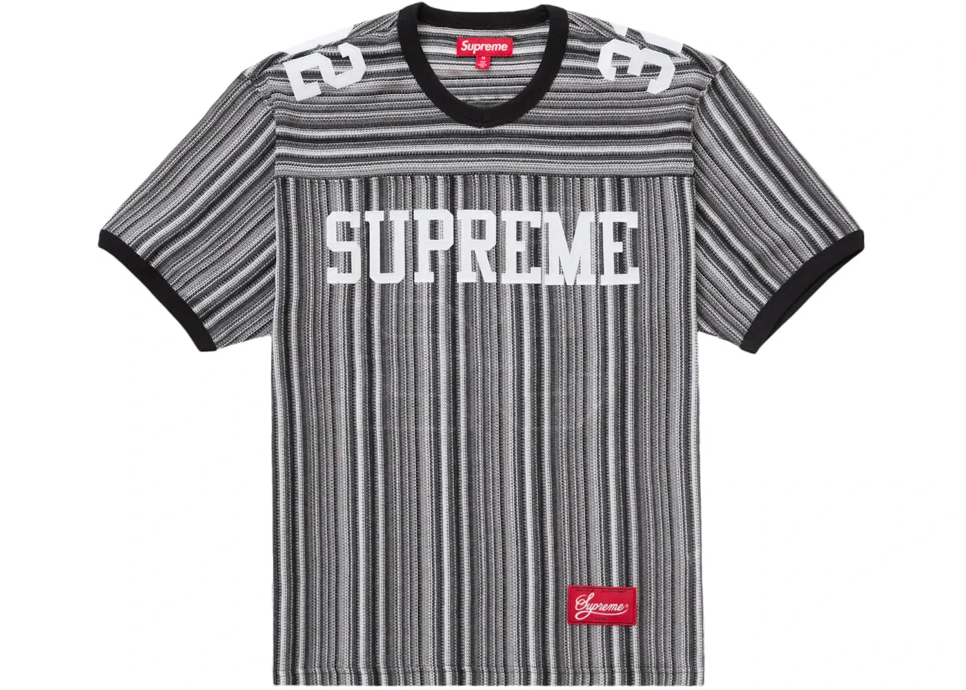 Мужской джемпер с ажурной вязкой Open Knit Football Top Supreme, черный