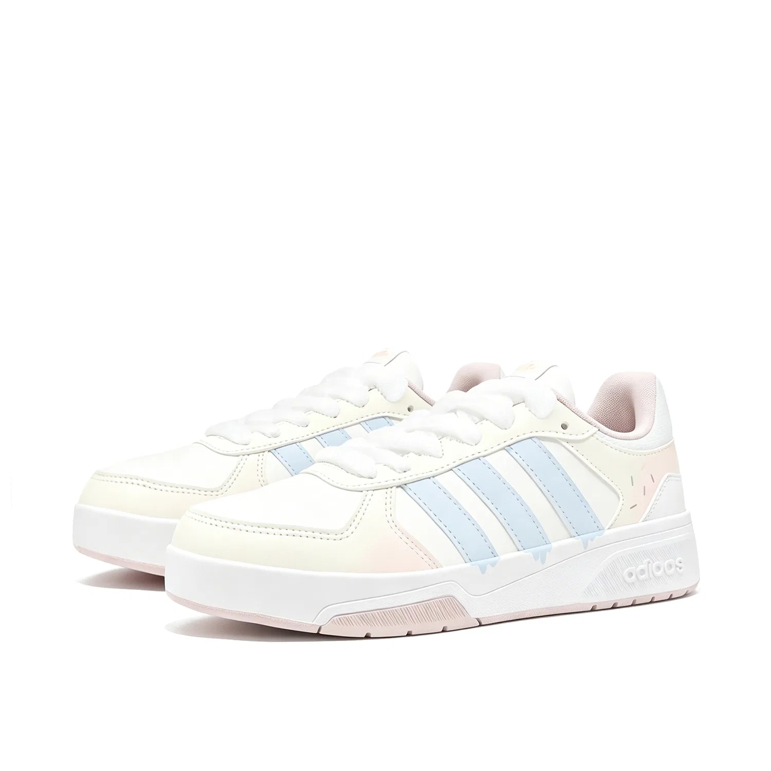 Детские кроссовки скейтбордные с принтом Adidas COURTBEAT, Yellow Blue — фото 4