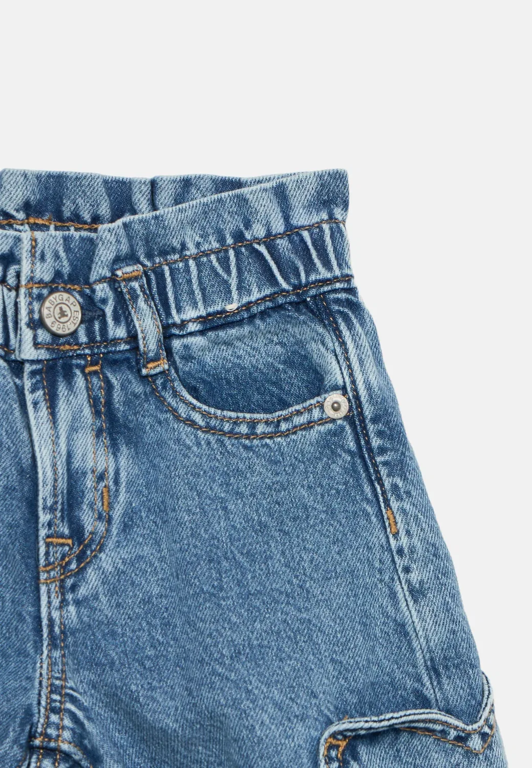 Джинсы свободного кроя в форме подковы с сердцем Gap, Blue Denim — фото 4