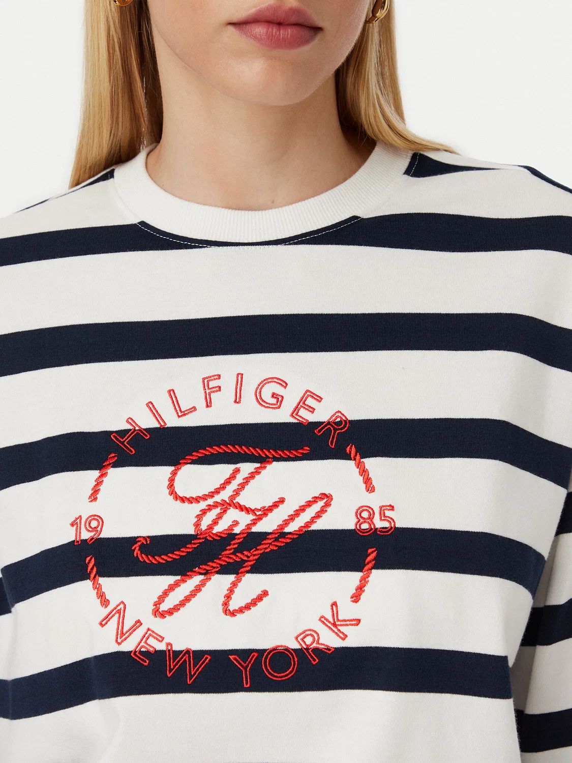Женская толстовка стандартного кроя Th Roundal Tommy Hilfiger, белый — фото 4
