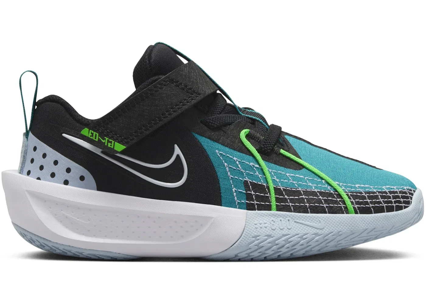 Детские кроссовки для баскетбола Nike GT Cut 3, Black/Aquamarine/Light Armory Blue/White