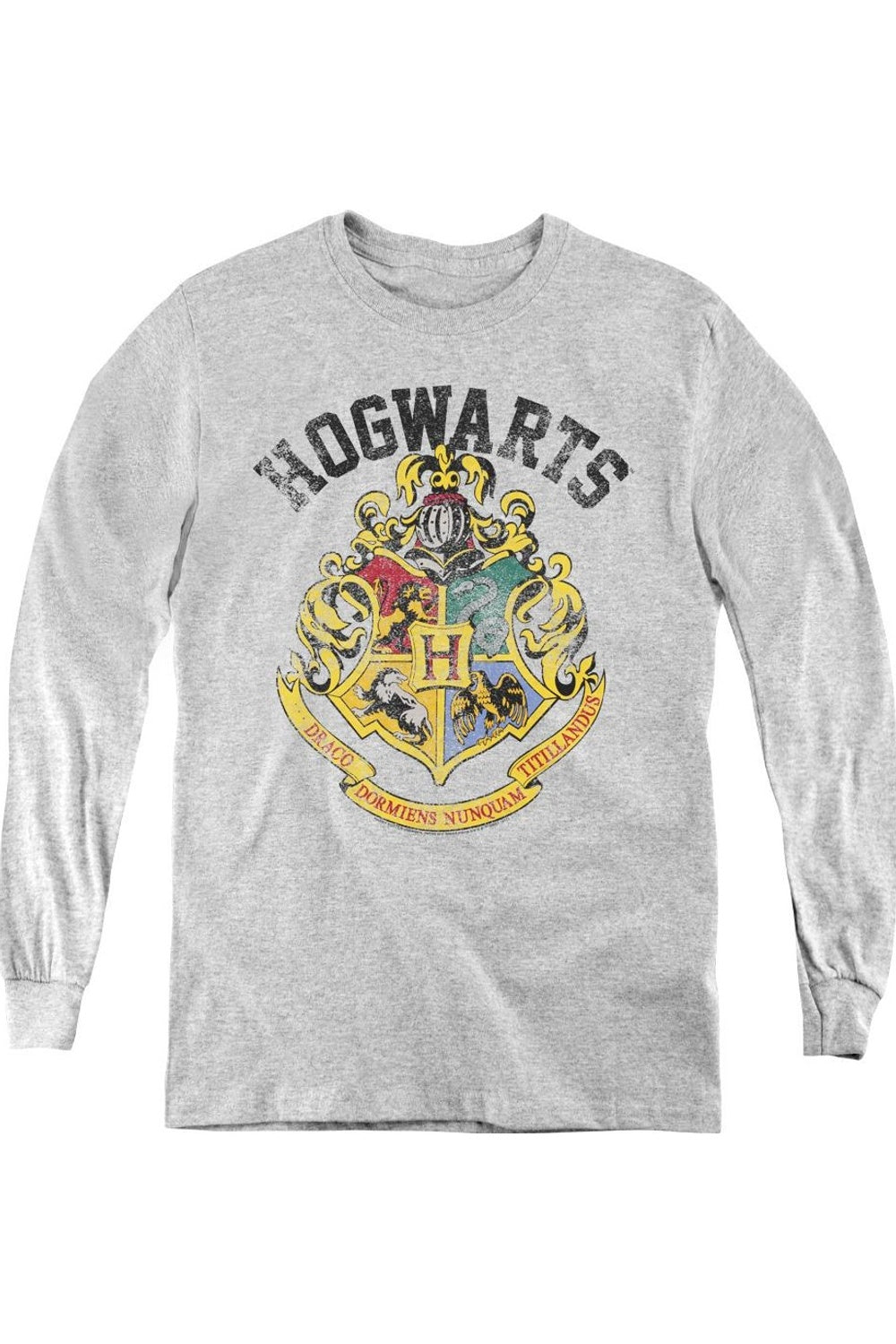 

Футболка с длинным рукавом для детей с гербом Хогвартса из Гарри Поттера Gildan, Athletic Heather