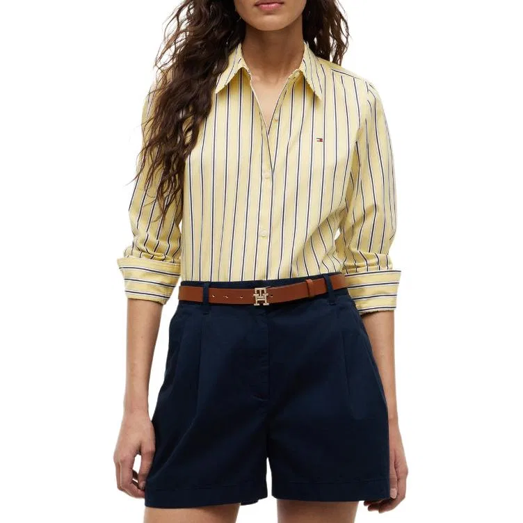 Рубашка женская с отложным воротником Tommy Hilfiger, Yellow — фото 3
