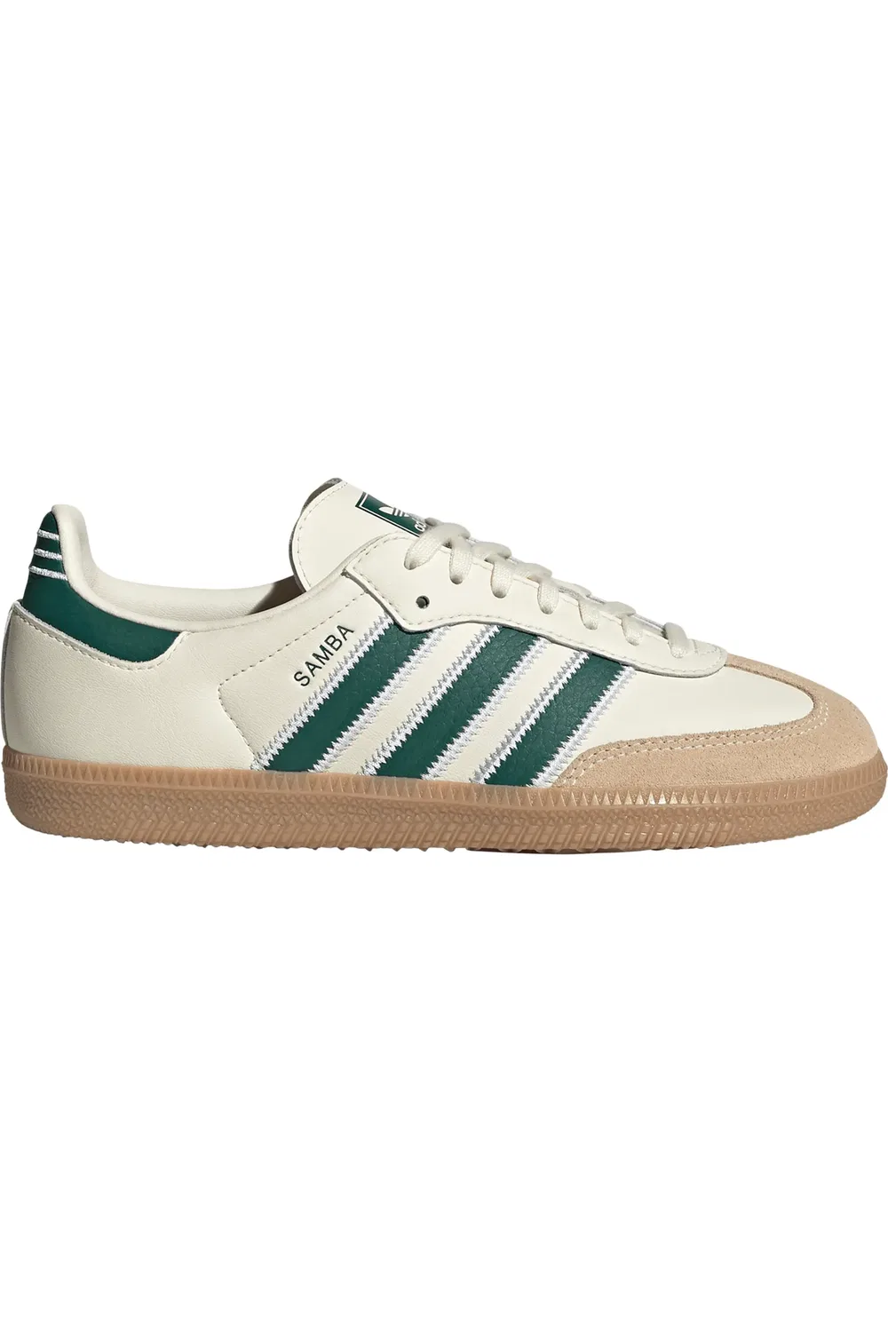 Детские кроссовки футбольные Samba adidas, Cream White/Green/Gum — фото 3