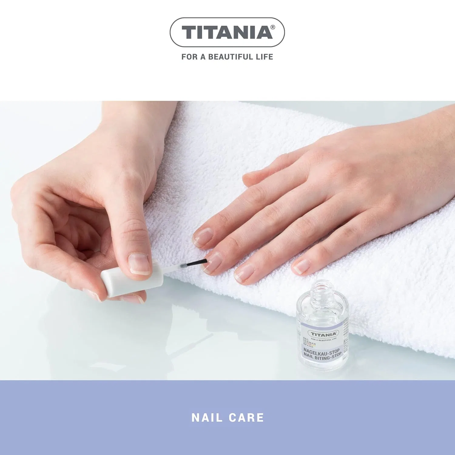 Лак для ногтей «Nagel Kau-Stop» против обгрызания от TITANIA, 10 мл, 2 шт. Titania, Transparent — фото 4