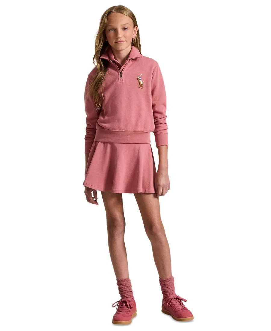 Юбка-шорты из стрейч-сетки с вышивкой Polo Ralph Lauren, Canvas Pink — фото 2
