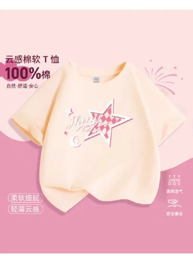 Футболка с коротким рукавом свободного кроя для девочек Jeanswest, абрикосовый