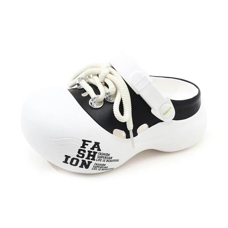 Детские клоги из ЭВА с ремешком, VENICEW, White Black