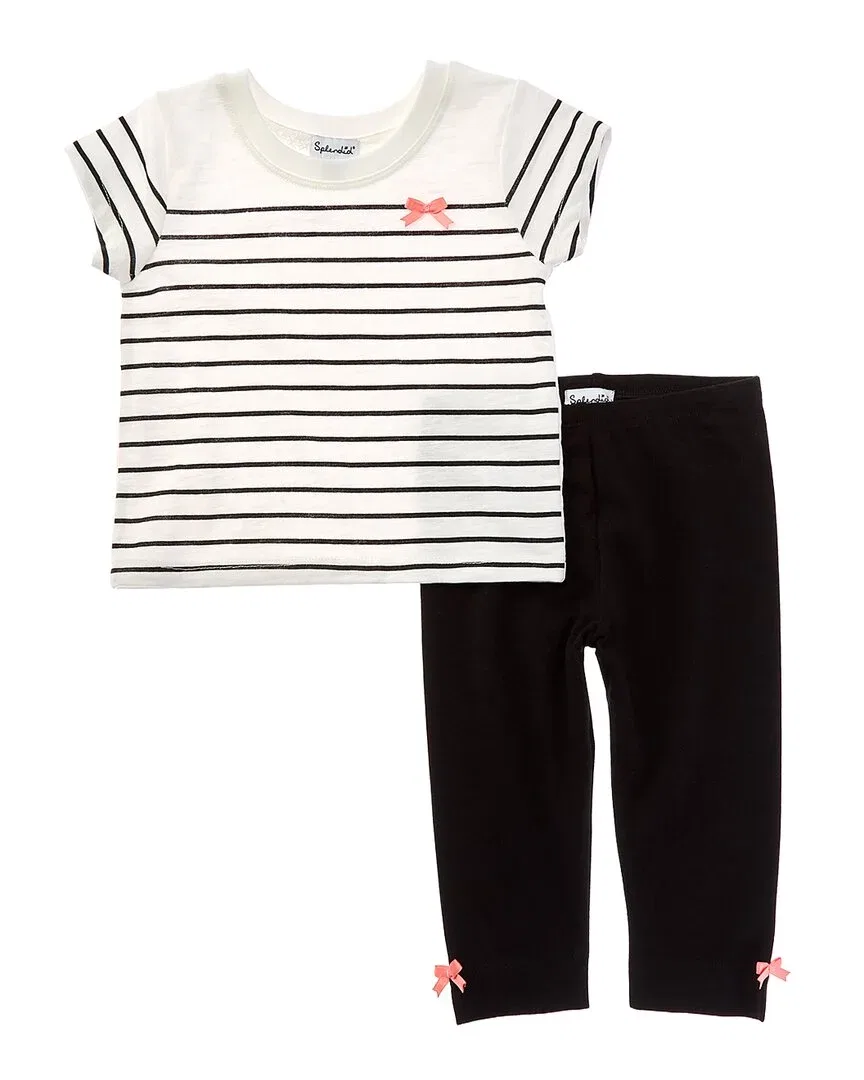 Детский комплект с принтом полоска Chic Stripe Splendid, черный